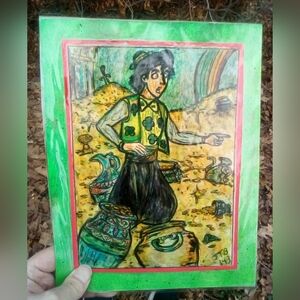 🎨Aladdin Leprechaun Watercolor Painting Art🖼